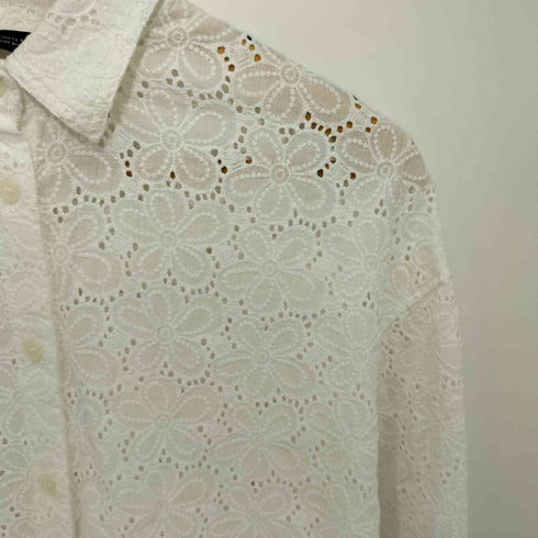 ザラ ZARA フラワーデザインレース L/S ブラウス レディース import:XS