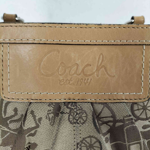 コーチ COACH 馬車ロゴ レザー×キャンバス トートバッグ レディース