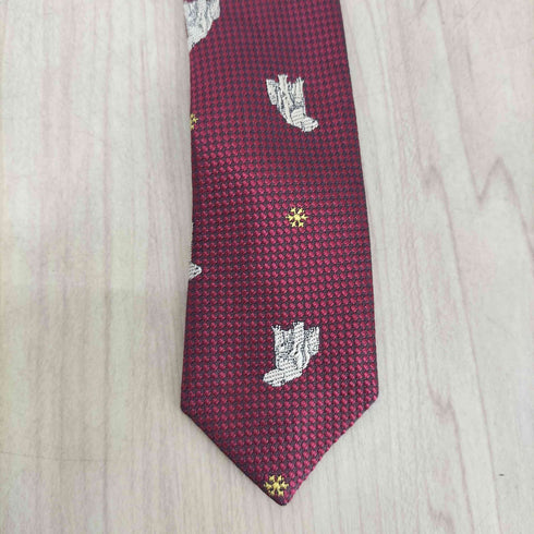 イヴサンローラン Yves Saint Laurent 犬柄 シルクネクタイ メンズ