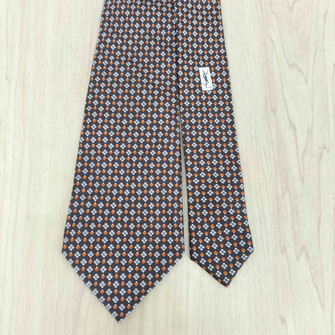 イヴサンローラン Yves Saint Laurent 総柄シルクネクタイ メンズ