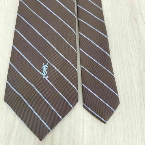 イヴサンローラン Yves Saint Laurent ロゴ刺繍シルクネクタイ メンズ
