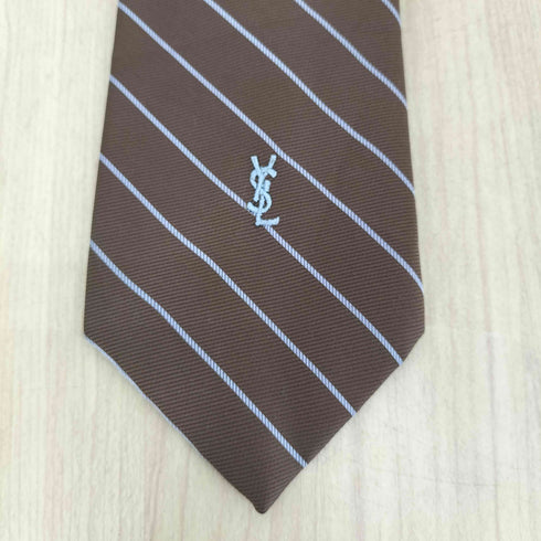 イヴサンローラン Yves Saint Laurent ロゴ刺繍シルクネクタイ メンズ