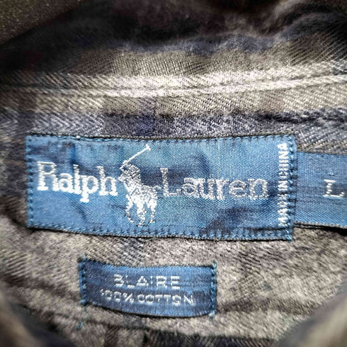 ラルフローレン RALPH LAUREN blaire ボタンダウン L/Sチェック シャツ メンズ import:L