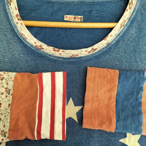 キャピタル KAPITAL long sleeve t-shirt USA star-spangled flag IDG天竺ベッツィーロス ヒッピーロンT メンズ JPN:L