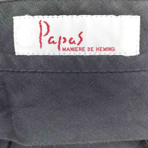 パパス papas リネン混2タックスラックス メンズ LL