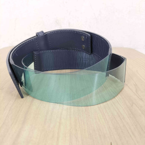 イッセイミヤケ ISSEY MIYAKE レザー×PVC コンビベルト レディース M