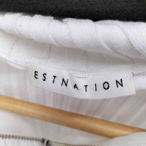 エストネーション ESTNATION ハーフジップストレッチリブニット レディース FREE