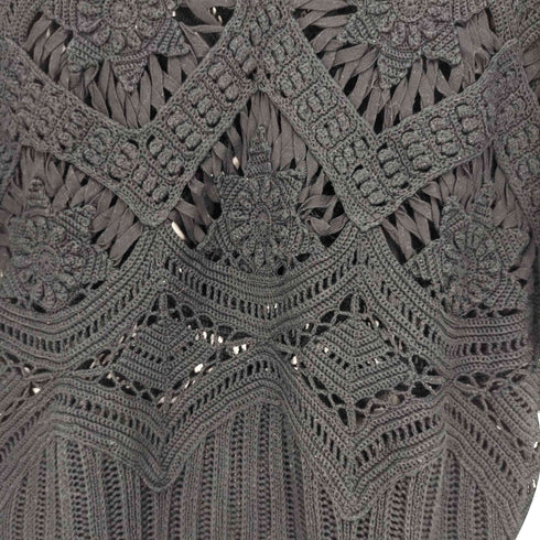 ヨシユキコニシ YOSHIYUKI KONISHI 花柄 レース S/S Vネック コットン ニット レディース