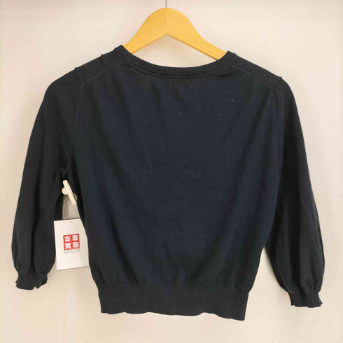 バーバリーブルーレーベル BURBERRY BLUE LABEL ワンポイント刺繍 コットン ノバチェック 七分丈 カーディガン レディース JPN:38