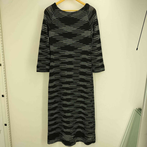 ミッソーニ MISSONI イタリア製 総柄 マキシ丈 サマーニットワンピース レディース
