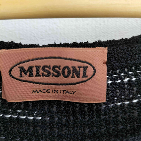 ミッソーニ MISSONI イタリア製 総柄 マキシ丈 サマーニットワンピース レディース