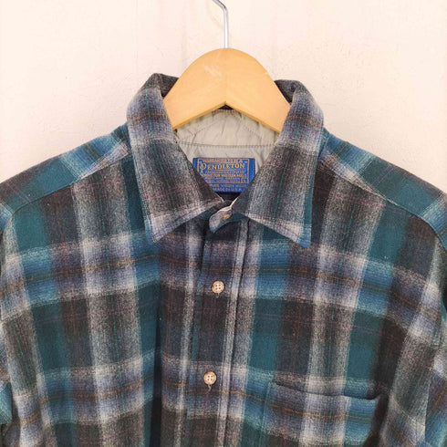 ペンドルトン PENDLETON 70S USA製 オンブレボードシャツ メンズ import:L 実寸 肩46cm 身幅56cm 着丈76cm