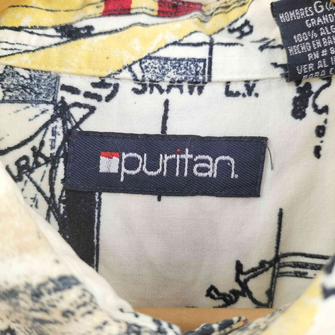 ピューリタン PURITAN 総柄コットンシャツ メンズ LARGE