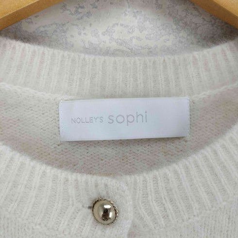 ノーリーズソフィー NOLLEY’S sophi カシミヤ混ヘアリーメタル釦クルーネックカーディガン レディース 38