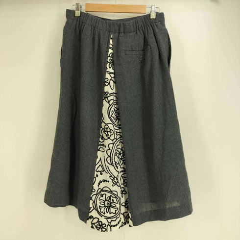 プランテーション Plantation 08aw 柄切替 シワ加工ラップスカート レディース M