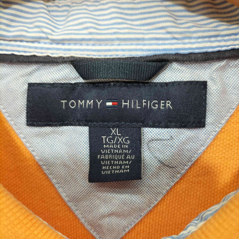 トミーヒルフィガー TOMMY HILFIGER 刺繍ロゴ S/Sポロシャツ メンズ import:XL