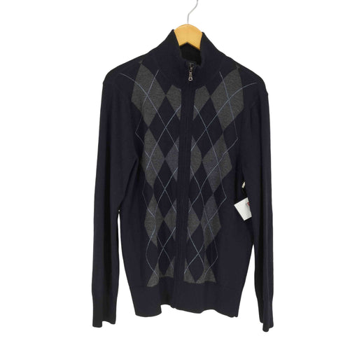 バナナリパブリック BANANA REPUBLIC チェック柄 ウールドライバーズニット メンズ import:L