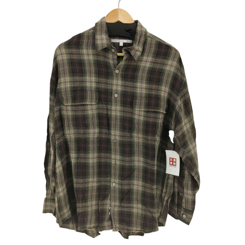 ペリーエリス PERRY ELLIS チェック柄 レーヨンシャツ メンズ import:L