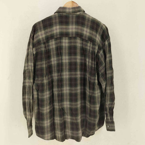 ペリーエリス PERRY ELLIS チェック柄 レーヨンシャツ メンズ import:L