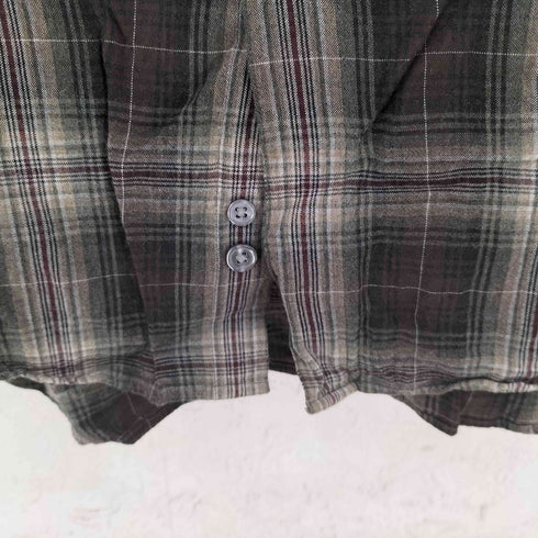 ペリーエリス PERRY ELLIS チェック柄 レーヨンシャツ メンズ import:L