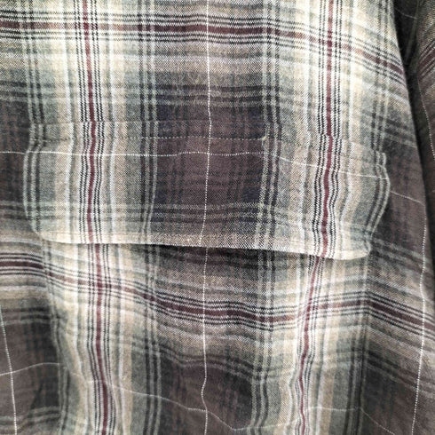 ペリーエリス PERRY ELLIS チェック柄 レーヨンシャツ メンズ import:L