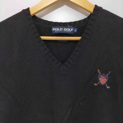 ポロゴルフラルフローレン POLO GOLF RALPH LAUREN 刺繍 コットンVネックベスト メンズ import:L