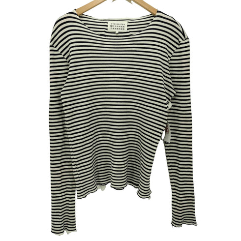 メゾンマルジェラ Maison Margiela 16SS Striped long sleeves カレンダータグ サーマル ボーダー カットソー メンズ 48