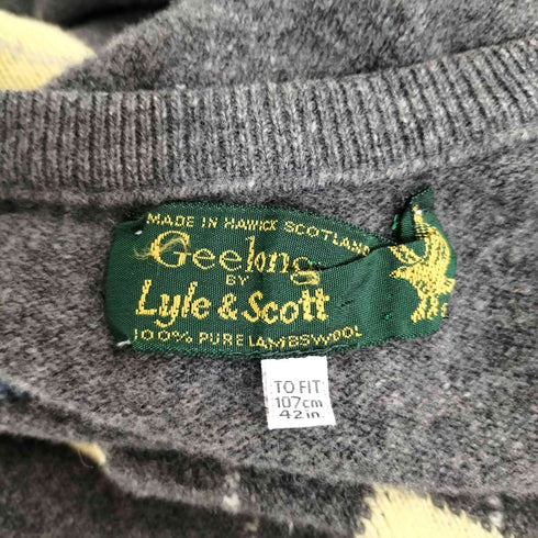 ライルアンドスコット LYLE&SCOTT Geelong スコットランド製 ウール Vネック ニット メンズ 107cm 42in.