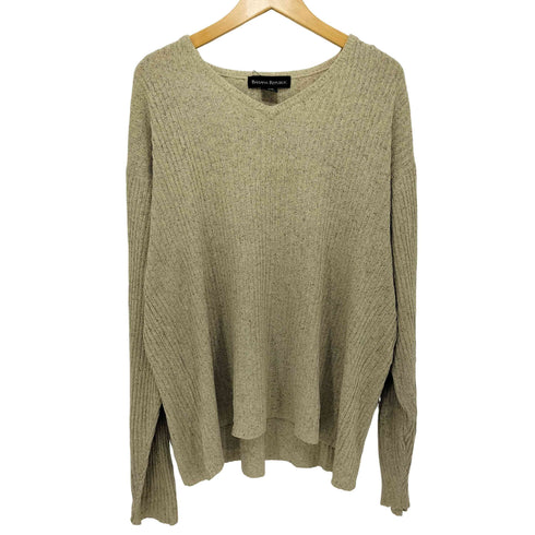 バナナリパブリック BANANA REPUBLIC 90-00S シルク Vネック プルオーバー L/S ニット メンズ import:L