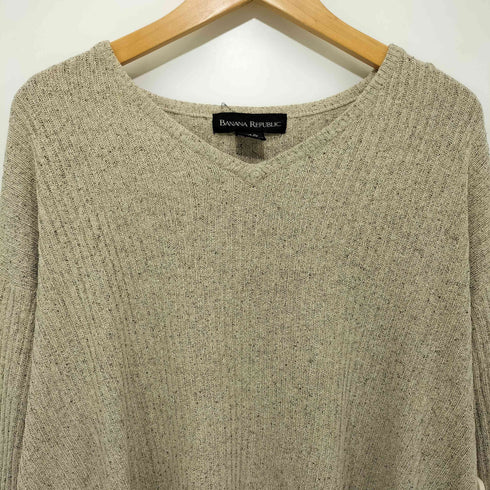 バナナリパブリック BANANA REPUBLIC 90-00S シルク Vネック プルオーバー L/S ニット メンズ import:L