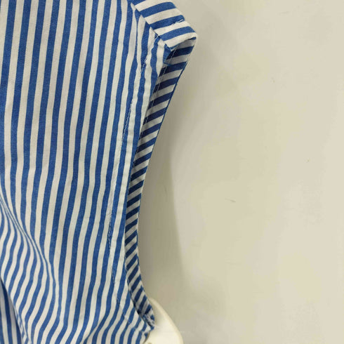 ミズイロインド mizuiro ind 21SS ストライプ ノーカラー ノースリーブ シャツワンピース レディース