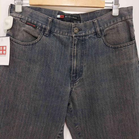 ビリドゥーエ BIGLIDUE ストライプ ジップフライ デニム パンツ メンズ 48