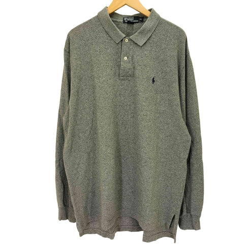 ポロバイラルフローレン Polo by RALPH LAUREN ポニー 刺繍 コットン L/S ニット ポロシャツ メンズ import:XL