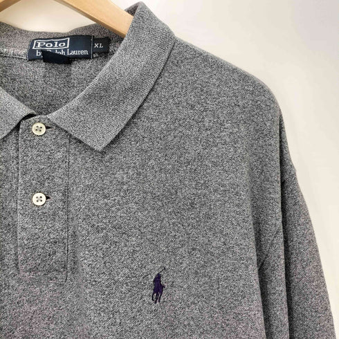 ポロバイラルフローレン Polo by RALPH LAUREN ポニー 刺繍 コットン L/S ニット ポロシャツ メンズ import:XL