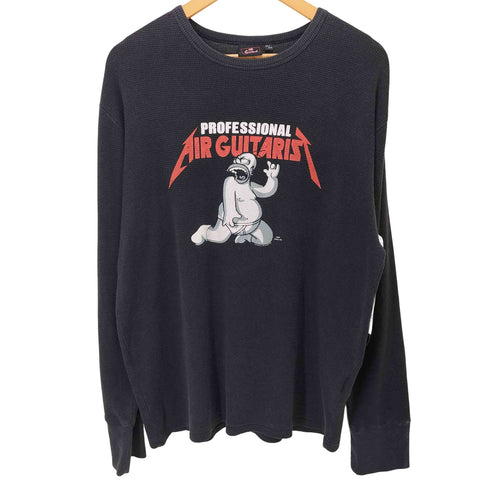 00S PROFESSIONAL AIR GUITARIS キャラクター プリント サーマル L/S Tシャツ ビッグサイズ メンズ 2XL