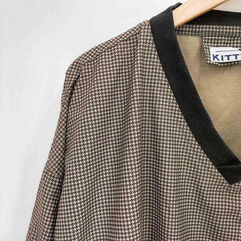 KITTRELL 千鳥格子 ポケット切替 Vネック プルオーバー ビッグサイズ メンズ 2XL