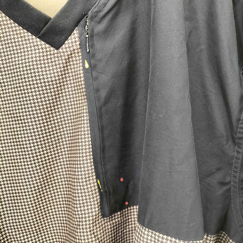 KITTRELL 千鳥格子 ポケット切替 Vネック プルオーバー ビッグサイズ メンズ 2XL