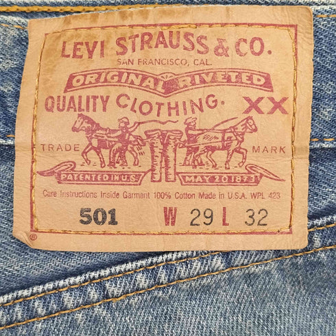 リーバイス Levis 90S 96年製造 米国製 501 裏ボタン刻印501 ボタンフライデニムパンツ メンズ 29×32
