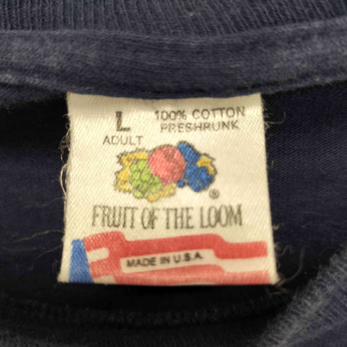 90S FRUIT OF THE LOOM ボディ USA製 Talk Is Cheap プリント Tシャツ 袖シングルステッチ メンズ import:L