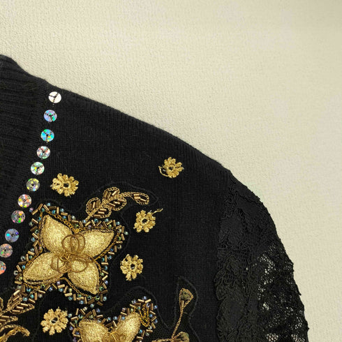 トクコプルミエヴォル TOKUKO 1er VOL 袖レース切替 刺繍装飾カーディガン レディース 9