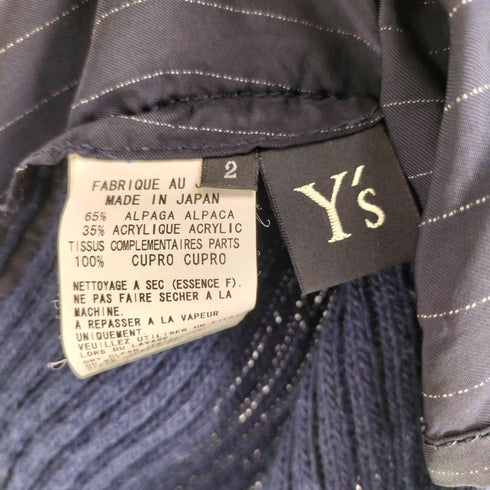 ワイズ Ys 異素材切替 エポレット付 シャツドッキングニット レディース 2
