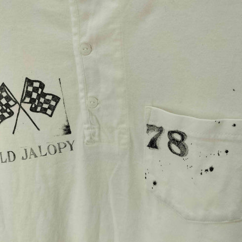 グラッドハンド GLADHAND シングルステッチ 猫目ボタン ロングスリーブ ヘンリーネックTシャツ メンズ M