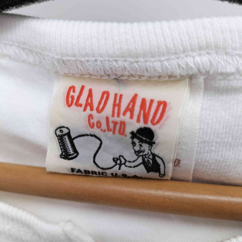 グラッドハンド GLADHAND シングルステッチ 猫目ボタン ロングスリーブ ヘンリーネックTシャツ メンズ M