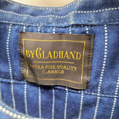 グラッドハンド GLADHAND ドットストライプ スタンドカラーシャツ メンズ M