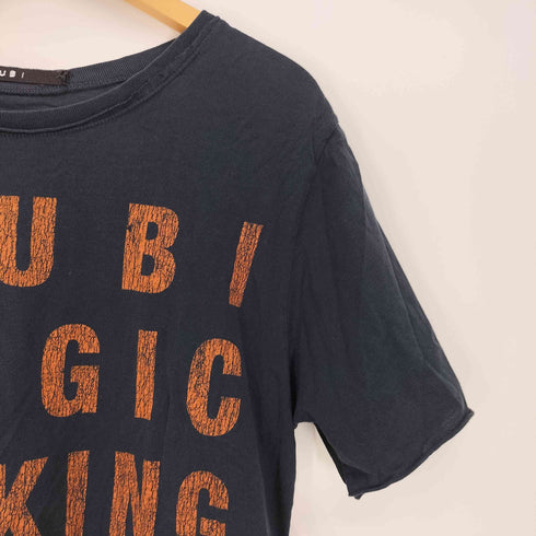 スビ KSUBI ひび割れ加工 プリント インサイドアウト 袖ロール S/S クルーネック Tシャツ メンズ