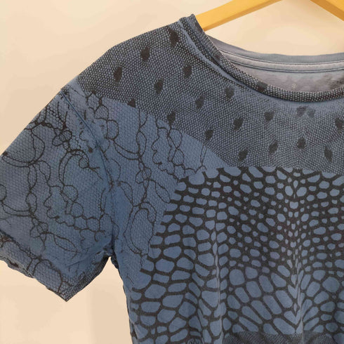 ALEX AND CHLOE USA製 クロコ レオパード 切替 総柄 S/S クルーネック Tシャツ メンズ import:S