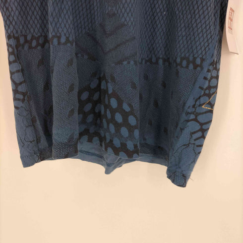 ALEX AND CHLOE USA製 クロコ レオパード 切替 総柄 S/S クルーネック Tシャツ メンズ import:S