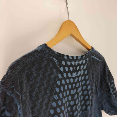 ALEX AND CHLOE USA製 クロコ レオパード 切替 総柄 S/S クルーネック Tシャツ メンズ import:S