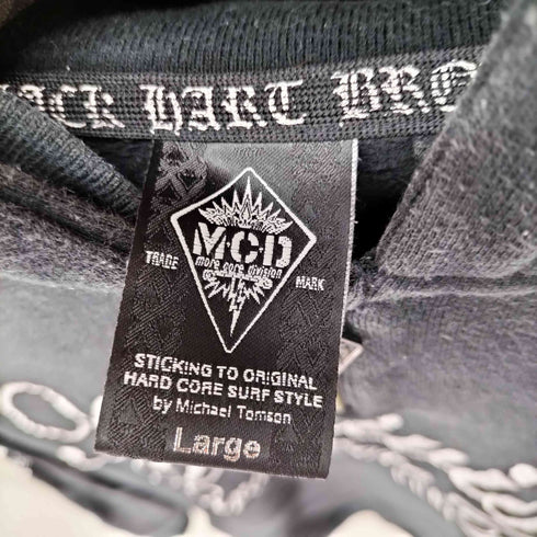 エムシーディー MCD Y2K 七分袖 両面刺繍プルオーバーパーカー メンズ L