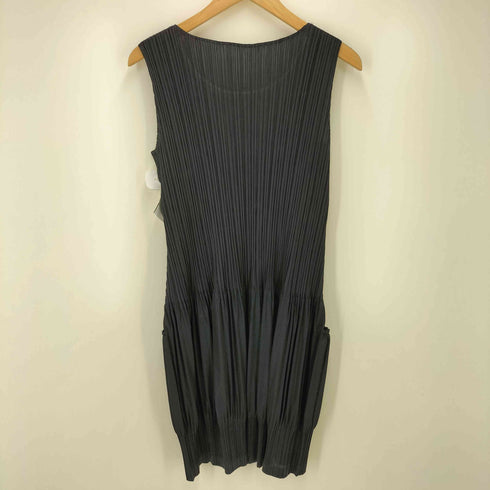 プリーツプリーズイッセイミヤケ PLEATS PLEASE ISSEY MIYAKE 08AW Shadow Pleats Dress 消しプリーツ 切替 ノースリーブチュニック レディース JPN:3